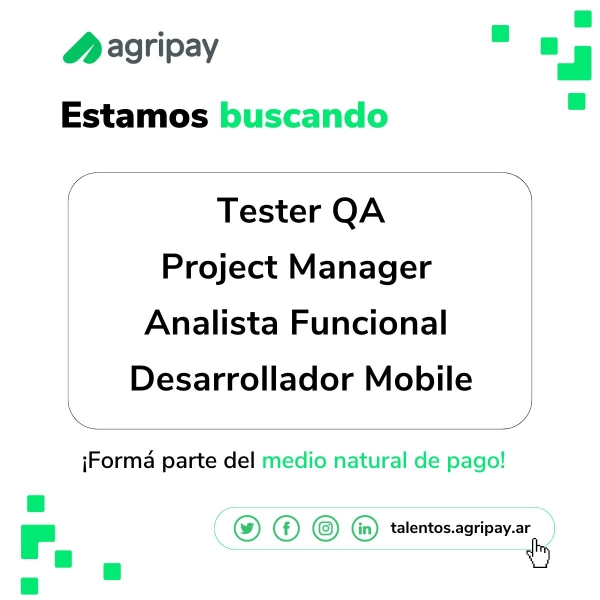 Buscamos QA, Project manager, Analista funcional y Programador mobile SR