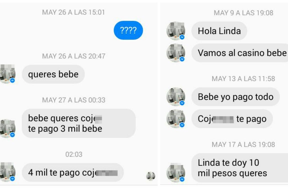 Fragmentos del acoso por mensajes a un vecina de la ciudad Fragmentos del acoso por mensajes a un vecina de la ciudad