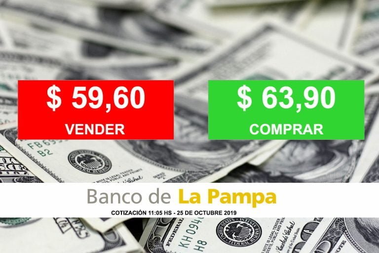El dólar en el Banco de La Pampa ya se vende a $63,90