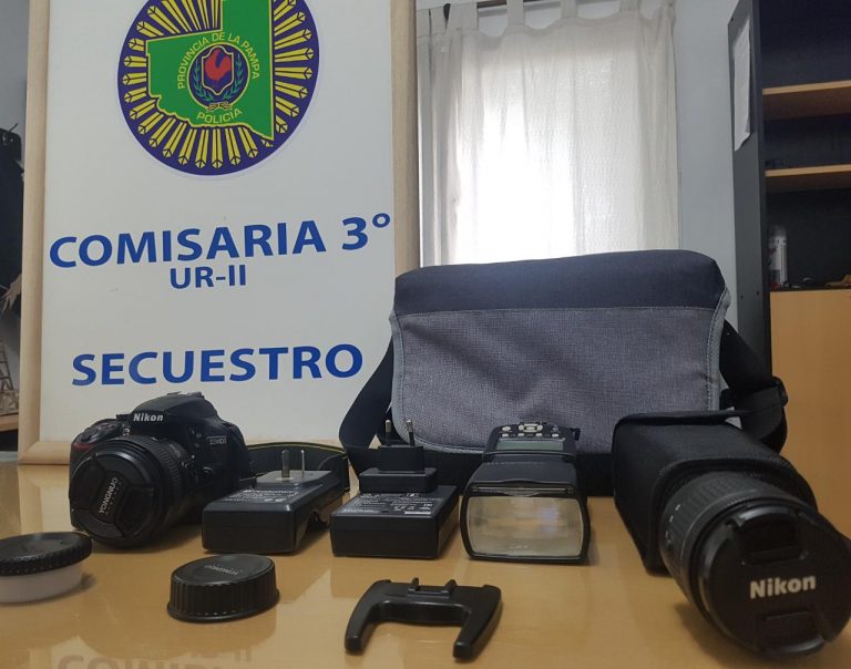 Habían robado y lograron recuperar un equipo de fotografía valuado en más de 70.000 pesos