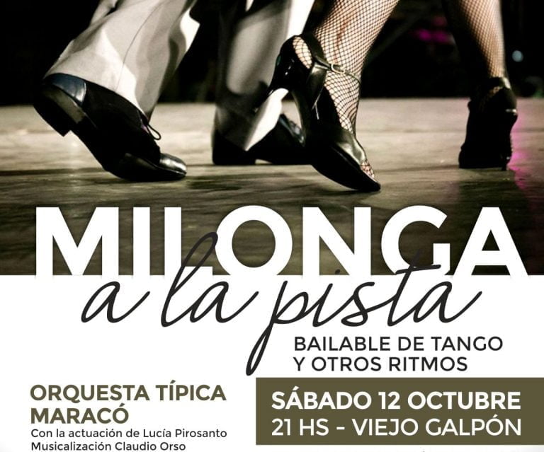 Hoy se realizará el encuentro de tango “Milonga a la pista” en el Viejo Galpón