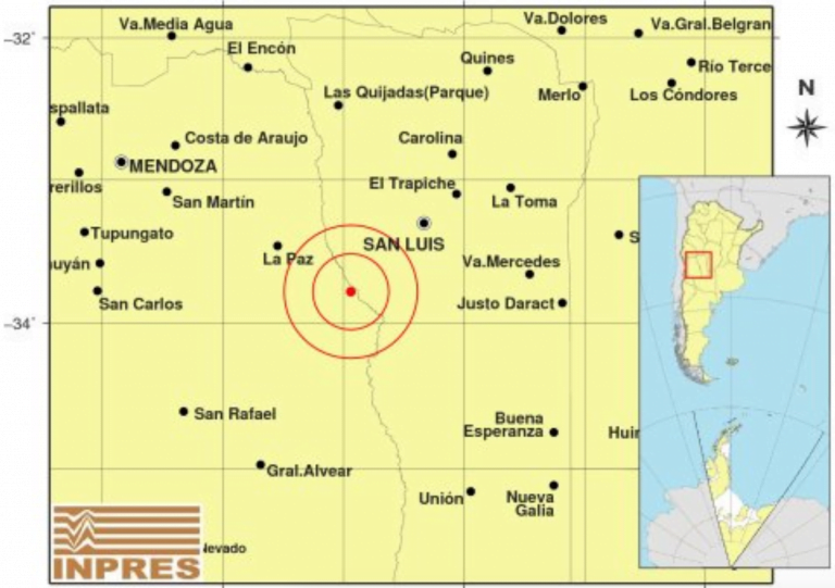 Se registró un fuerte sismo en Mendoza y se sintió en General Pico