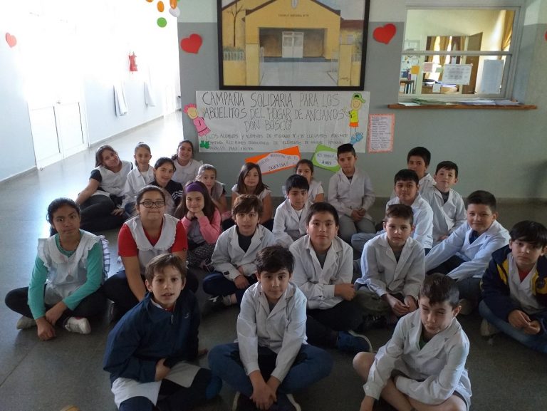 Alumnos de la Escuela 111 organizan campaña solidaria para los Abuelos del “Hogar Don Bosco”