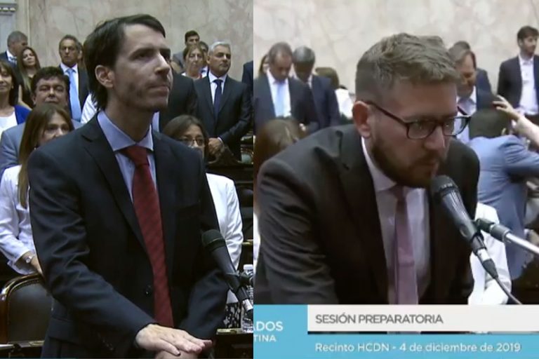 Berhongaray el primero y Pérez Araujo lo hizo por “Eva Duarte, Juan Perón, La Pampa, y la recuperación del Río Atuel”