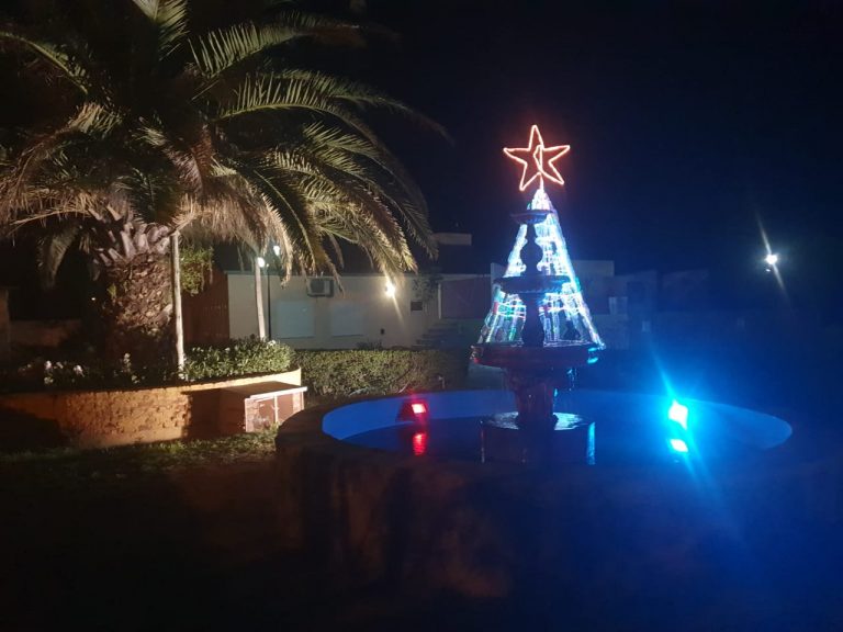 ¡Hermoso Eco Árbolito Navideño armado en la plaza Bartolomé Mitre de Dorila!