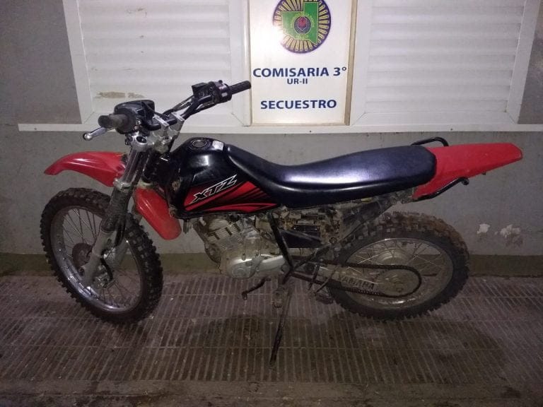 Robaron una moto en cercanías del Hospital y la policía la recuperó a las pocas horas