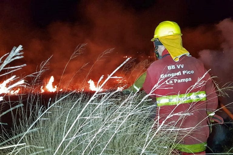 Durante el 2019, la mayor cantidad de intervenciones de los Bomberos de General Pico fue por incendios de pastizales