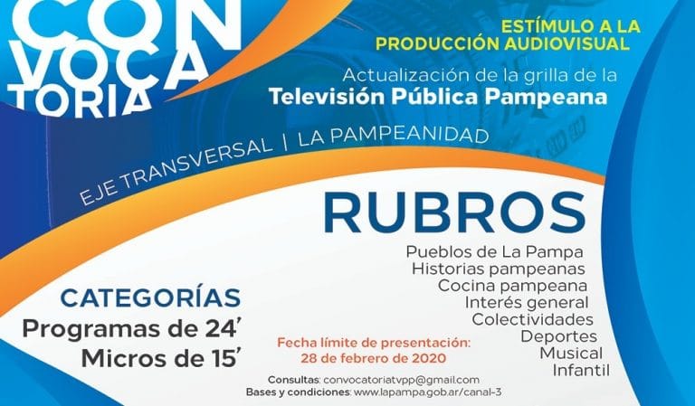 El Gobierno de La Pampa abre la convocatoria Estímulo a la Producción Audiovisual