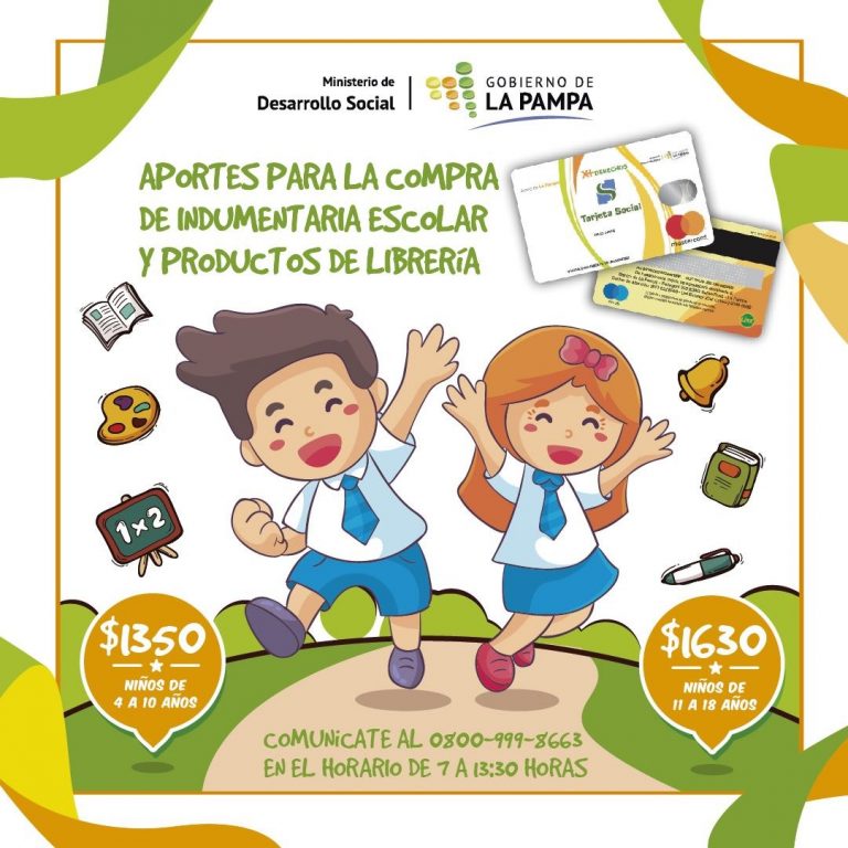 Beneficiarios de la Tarjeta Social de La Pampa tendrán un monto extra para la compra de indumentaria escolar