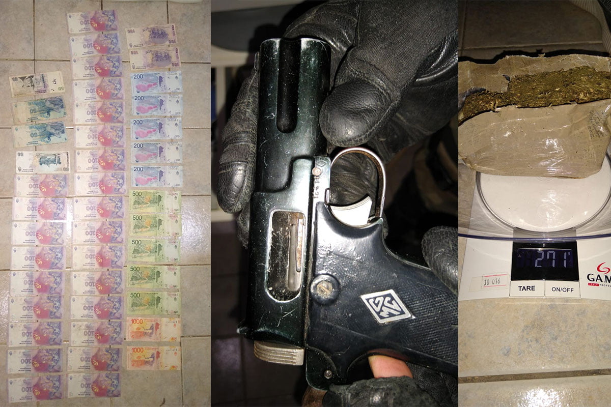 Secuestran importante cantidad de droga, un arma de fuego, dinero en efectivo y teléfonos celulares en un procedimiento antidrogas