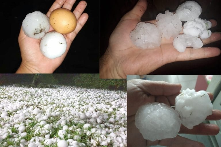 Impresionante pedrada en Quemú Quemú y otras localidades de La Pampa