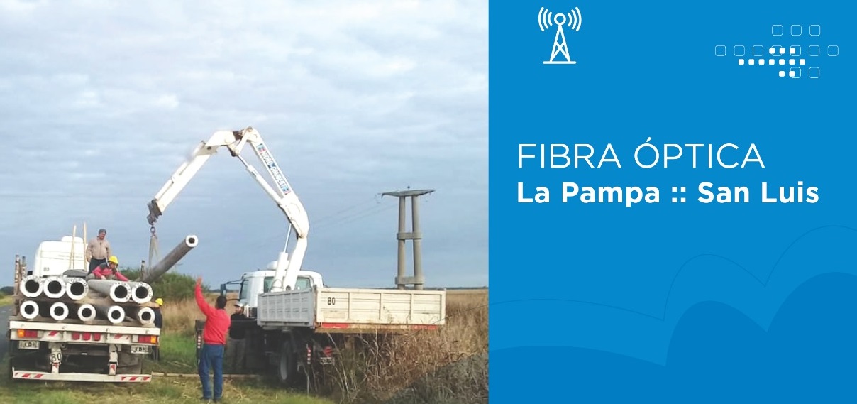La Pampa retomó la obra de fibra óptica para la interconexión con San Luis