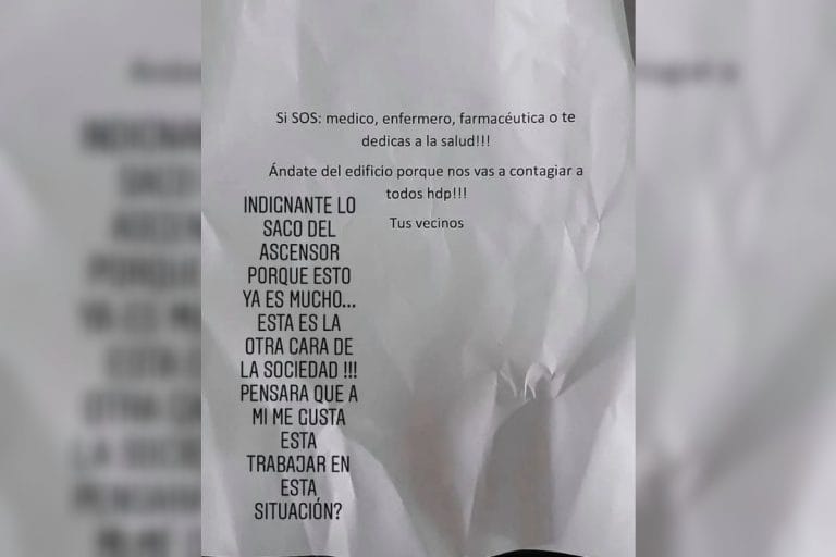 Vecinos escrachan y amenazan a profesionales de la salud por miedo al contagio en Buenos Aires