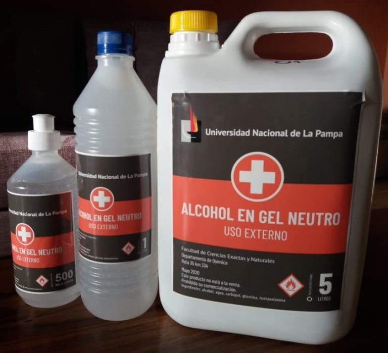 Made in La Pampa: la universidad fabricó su propio alcohol en gel