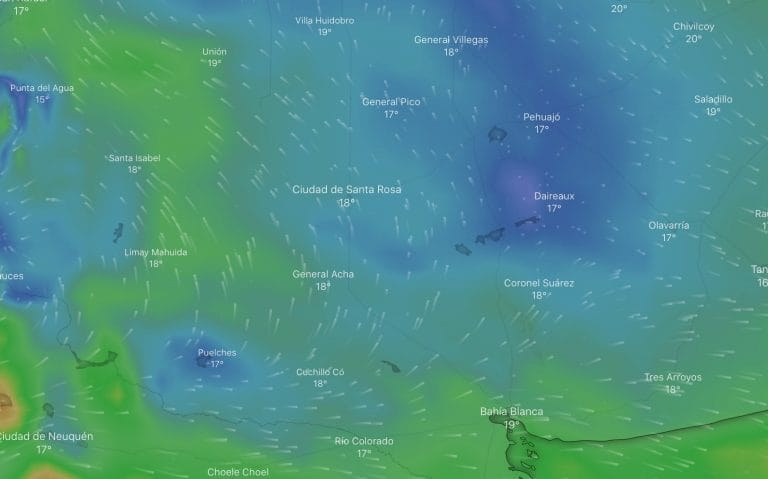 Alerta meteorológico por «vientos intensos con ráfagas» para el centro y sur de La Pampa