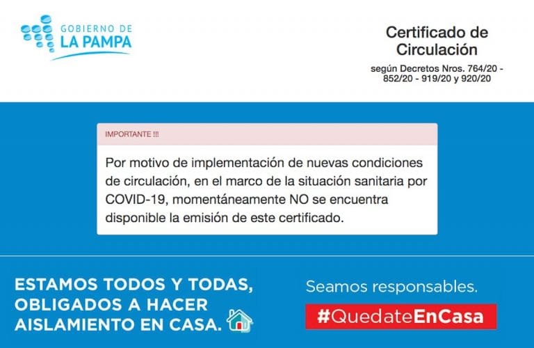 La página para tramitar los permisos de circulación estaría funcionando hoy a última hora