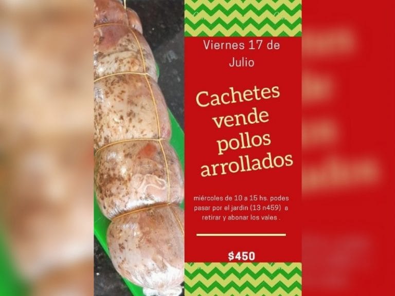 El jardín maternal “Cachetes” organiza una venta de pollos arrollados para reunir fondos por la difícil situación que atraviesan