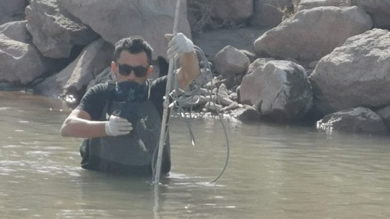 Empezaron los trabajos de medición en el río Colorado