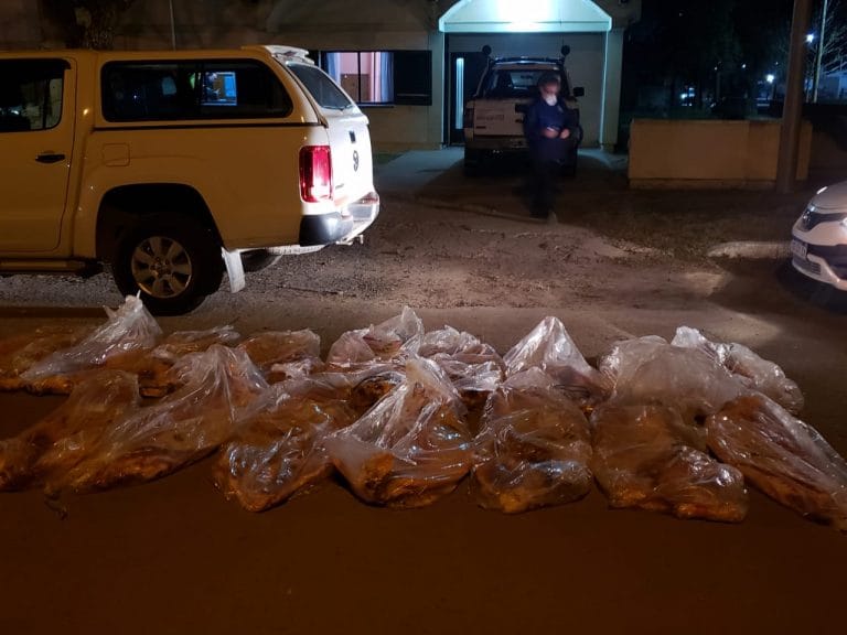 Secuestran 16 costillares de vacuno en un operativo de control en rutas 102 y 7