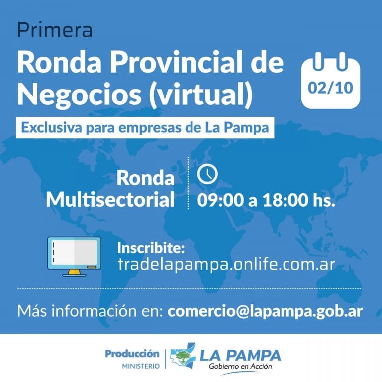 Convocan a empresas pampeanas a participar de la Primera Ronda de Negocios virtual