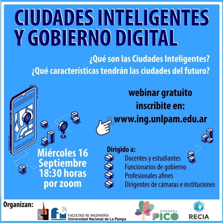 El próximo miércoles se realizará el webinar de “ciudades inteligentes y gobierno digital”