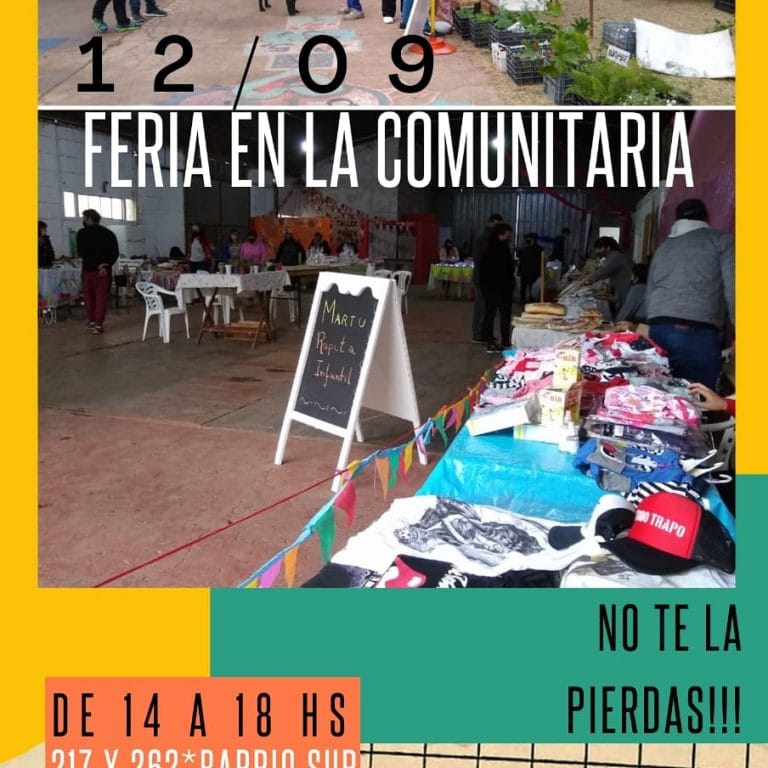 Hoy por la tarde se hará la Feria de La Comunitaria en barrio Sur
