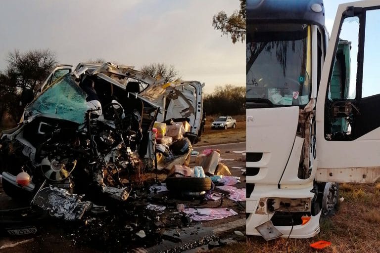Choque fatal: Murió una persona al chocar un camión y una camioneta en Ruta Nacional 5
