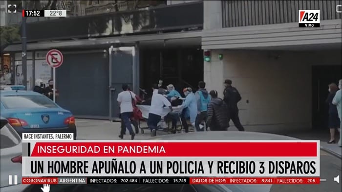Conmoción en Palermo: Un hombre apuñaló y mató a un Policía