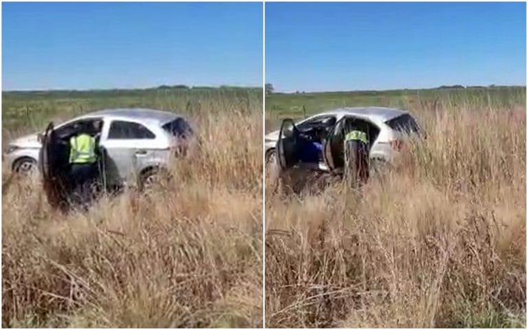 Despiste y vuelco en ruta provincial 7: Trasladaron dos mujeres al hospital Gobernador Centeno