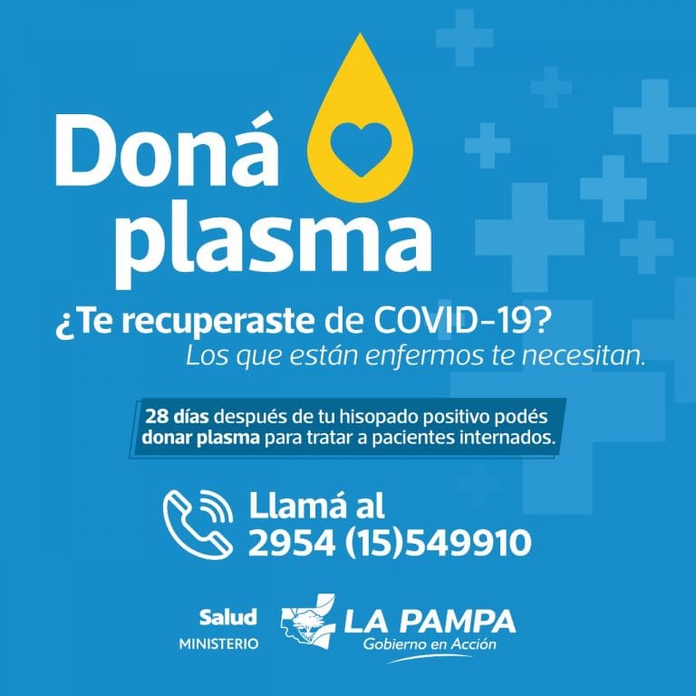 Desde Salud buscan que los recuperados de COVID-19 en La Pampa donen plasma