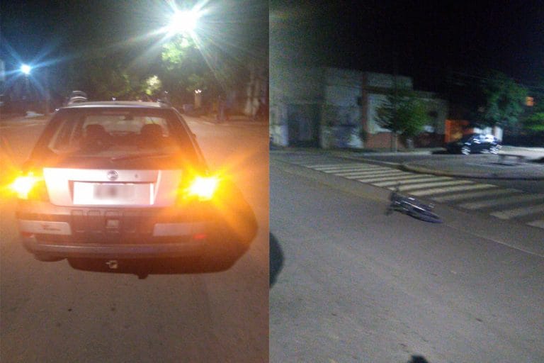 Un menor en bicicleta fue embestido por un auto en Avenida San Martín y calle 3