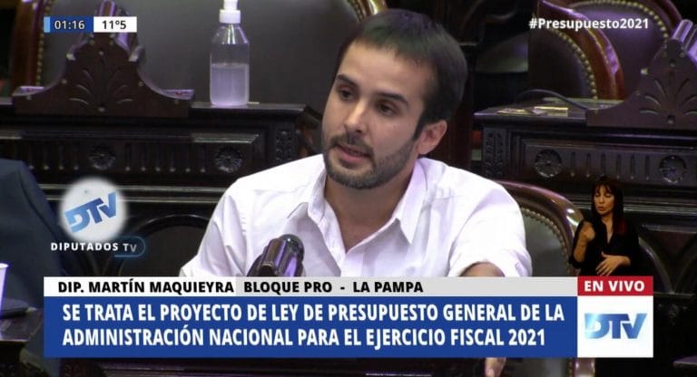 Tras la aprobación del presupuesto nacional, el diputado Maquieyra criticó «las escasas partidas para viviendas» a La Pampa
