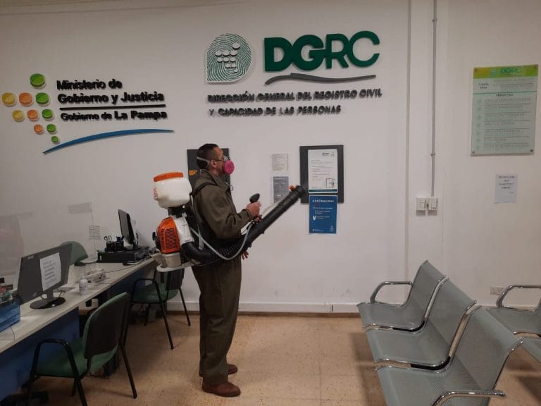 Desinfección en la Dirección General de Registro Civil