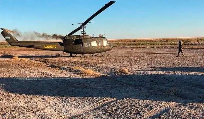 La Pampa: Un helicóptero del Ejército tuvo que aterrizar de emergencia por falta de combustible