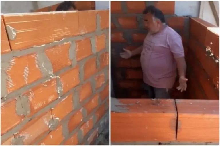 La graciosa reacción de albañil tras construir habitación sin puerta