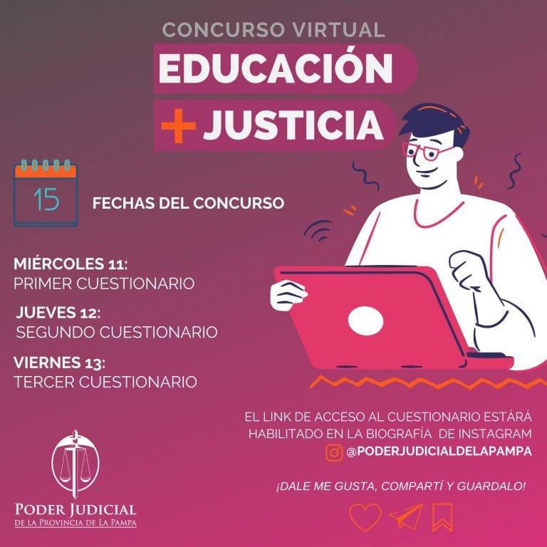 El Poder Judicial de La Pampa lanza un concurso virtual para estudiantes secundarios