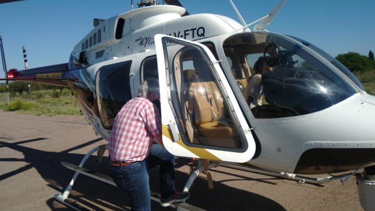 Helicóptero realizó un relevamiento hidrográfico del cause seco del Atuel a pedido de la Corte Suprema