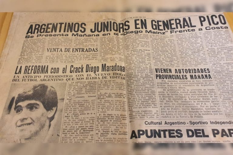 El día que Maradona viajó en tren para jugar en General Pico frente a Costa Brava