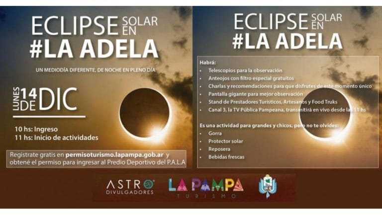La Adela se prepara para ver el eclipse total de sol que se producirá este lunes 14 de diciembre