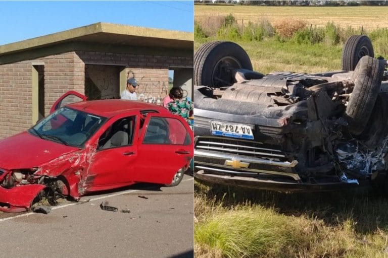 Grave choque y vuelco en el acceso a Dorila: hospitalizan dos personas en General Pico