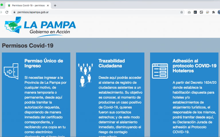 Se rehabilitó el sitio para tramitar los permisos únicos en la Pampa
