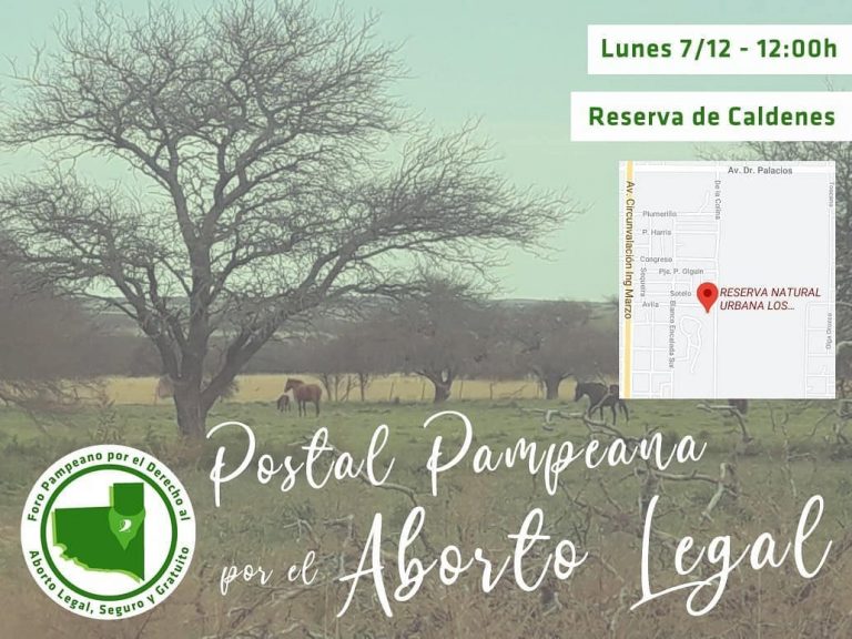 Mañana habrá “postal pampeana” por el aborto legal en la reserva natural Los Caldenes: “Mostremos que es un derecho que exigimos en todo el país”
