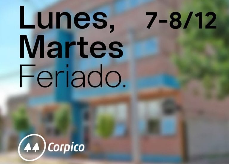 Atención: Corpico permanecerá cerrado los días lunes 7 y martes 8
