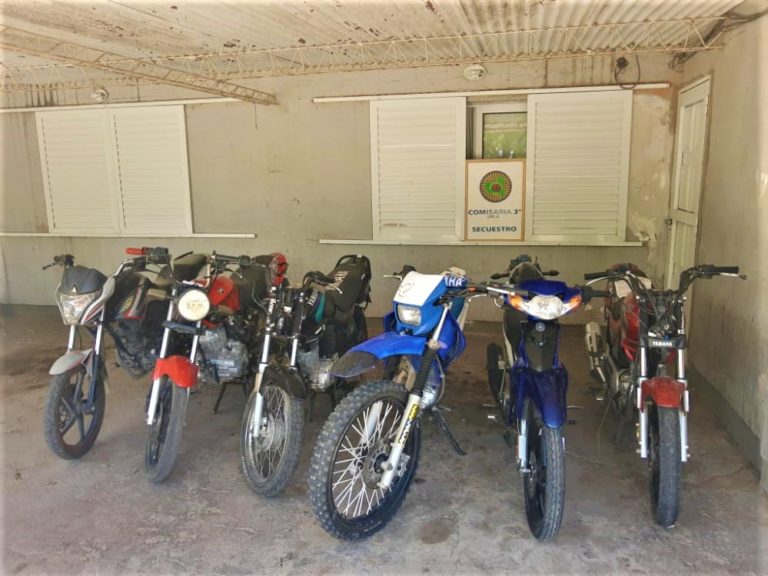 Personal de Comisaría Tercera secuestró 6 motocicletas