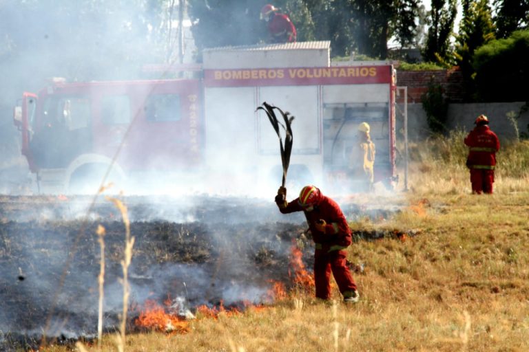 Bomberos sofocaron importante incendio de pastizales en barrio Federal
