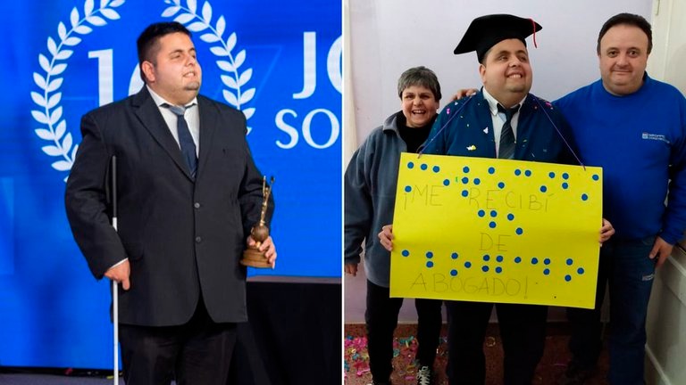 Bell Ville: Es ciego, se recibió de abogado en pandemia y fue elegido como uno de los jóvenes del año