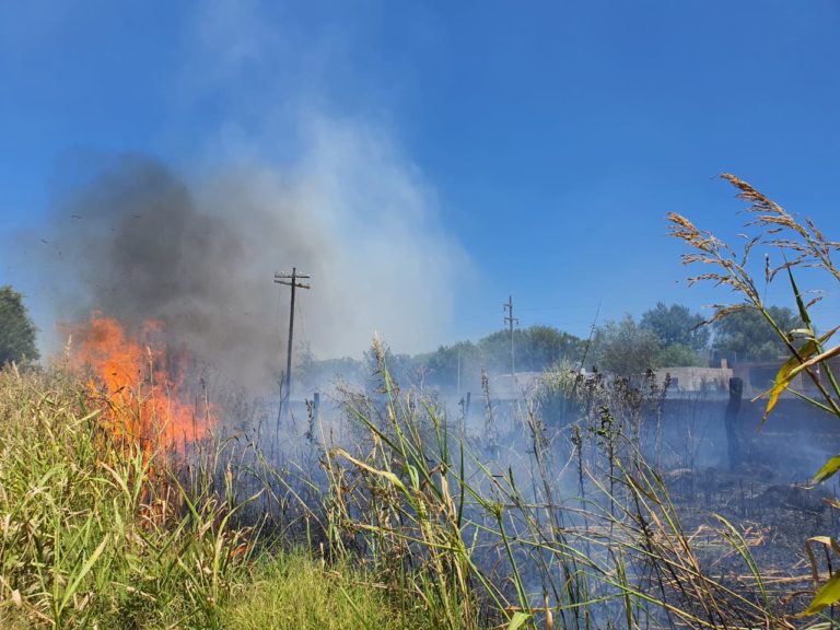 Importante incendio de pastos y cubiertas en el ex Autódromo