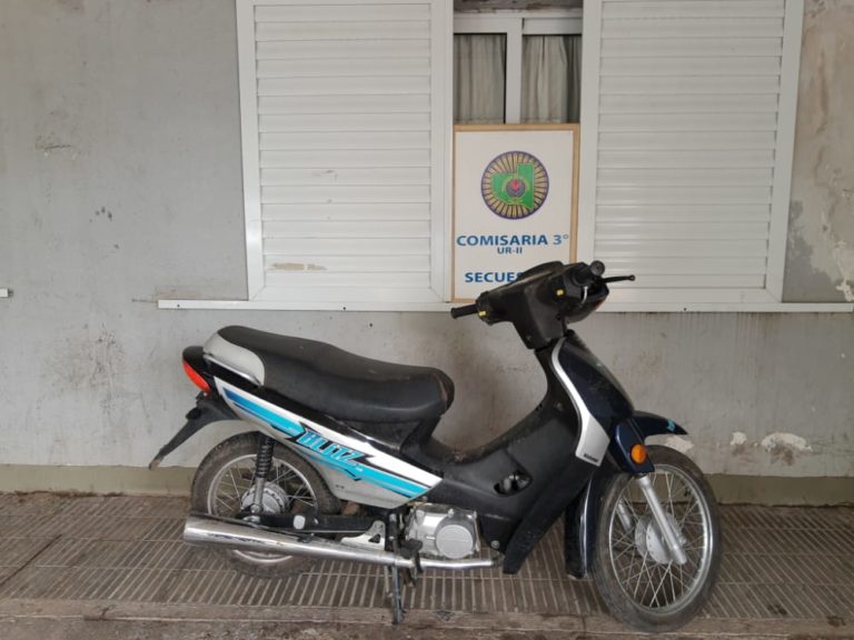 La policía recuperó una moto que había sido robada el fin de semana