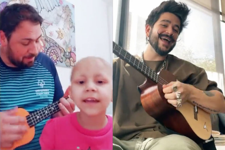 Camilo le cantó especialmente, en un video de tik tok, a una niña pampeana que lucha contra el cáncer