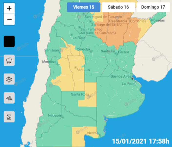Alerta «amarillo» por tormentas y fuertes ráfagas para el centro y norte de La Pampa